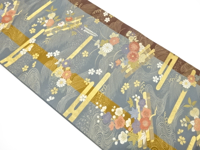 花筏模様織り出し袋帯